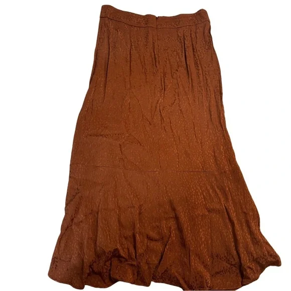 Madewell Rust Burnt Orange Jacquard Maxi Skirt Women’s Size 4 High Waist Long - Picture 3 of 14
